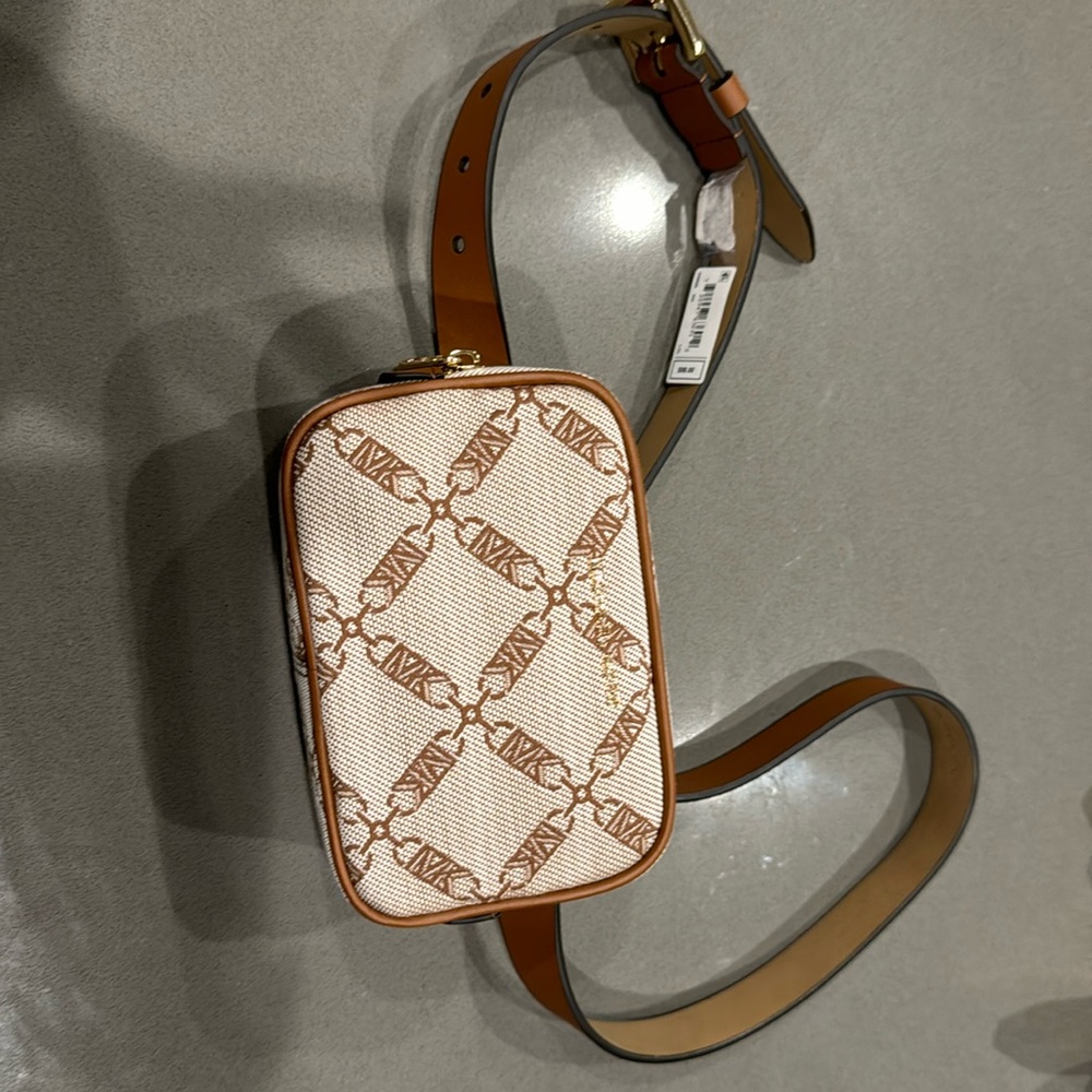 Michael Kors Tan and Brown Crossbody Bag